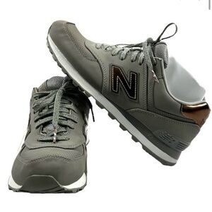 New Balance 574 Athlete Running Shoe Gray/rose gold size 8.5